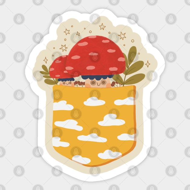 Pocket Mushrooms Sticker by awesomesaucebysandy